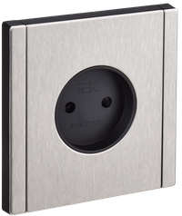 FORTE&PIANO Розетка 1-местная без заземления с защитными шторками винтовое крепление 10А FP717M металл никель IEK