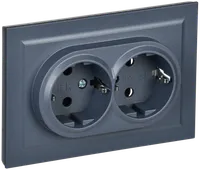 BRITE Double socket with ground without shutters 16A with frame PC12-3-BrM marengo IEK