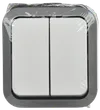 TORS Выключатель двухклавишный 10А IP55 TS205 белый IEK1