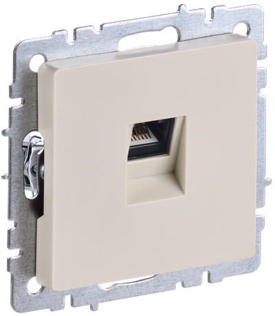 BRITE Розетка компьютерная RJ45 кат.5E РК10-БрКр бежевый IEK
