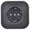 GLORY Розетка 1-местная для открытой установки с заземлением с защитными шторками 16А РСш20-3-ХЧм черный матовый IEK2