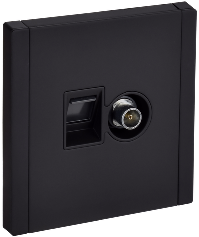 FORTE&PIANO Double socket TV+RJ45 cat.5E FP136M metal black IEK