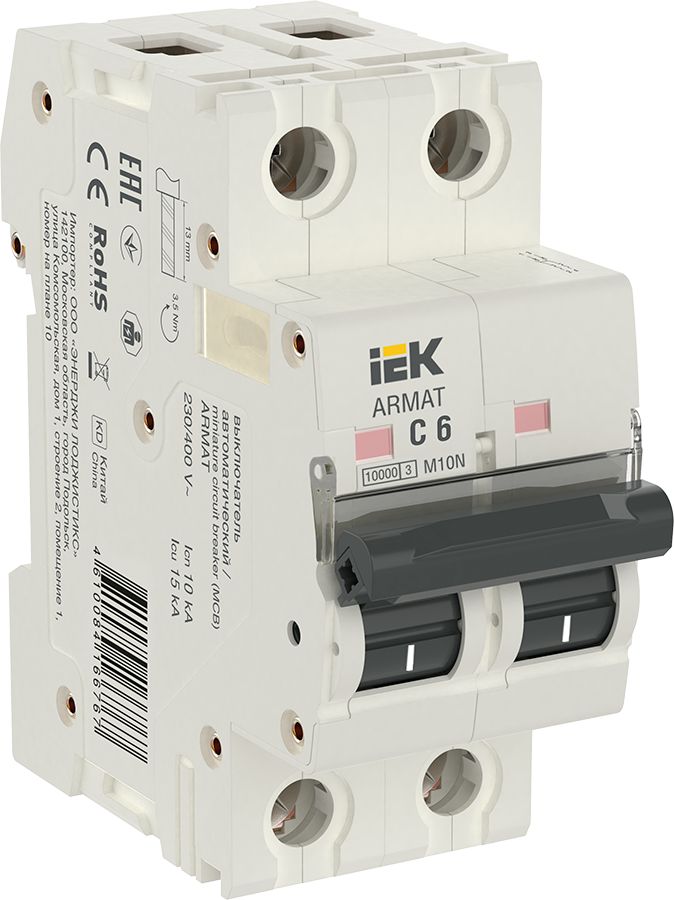 ARMAT Автоматический выключатель M10N 2P C 6А IEK (AR-M10N-2-C006)