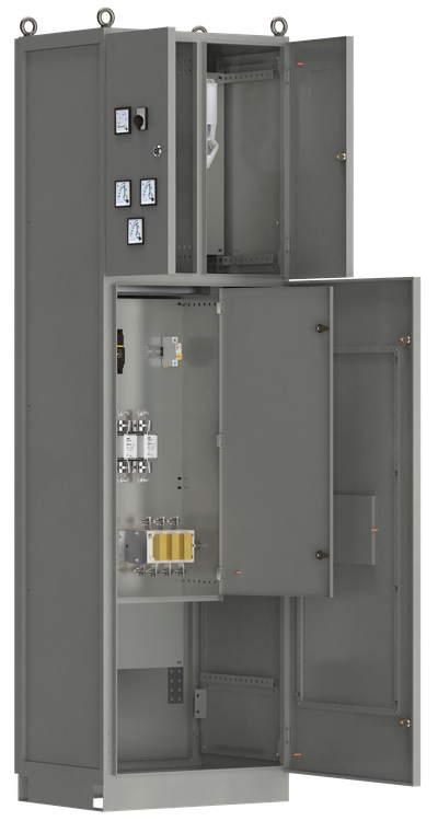 Панель распределительная ВРУ-8503 2Р-222-30 рубильник 1х250А выключатели автоматические 3Р 4х125А и учет IEK