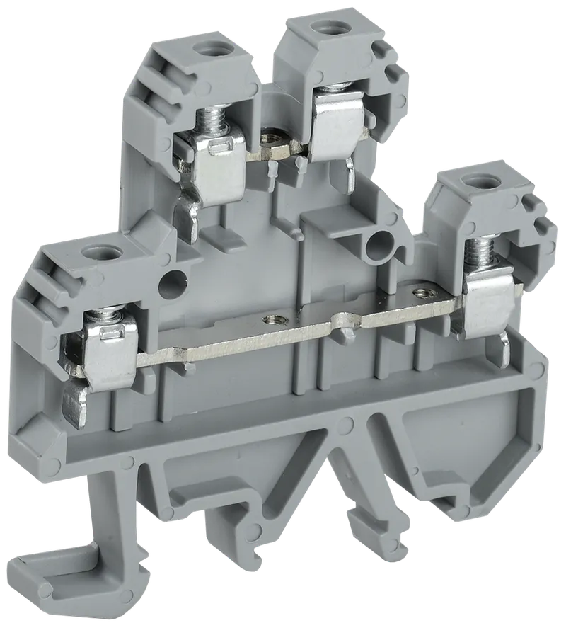 Клемма винтовая КВИ-4-2L двухуровневая 4мм2 серая IEK (YZN30-004D-K03 ...