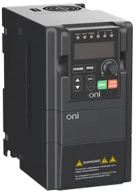 Преобразователь частоты A150 220В 1Ф 1,1кВт 6А со встроенным тормозным модулем ONI