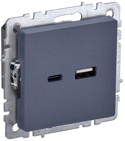 BRITE Розетка USB A+C 18Вт РЮ11-1-БрМ маренго IEK