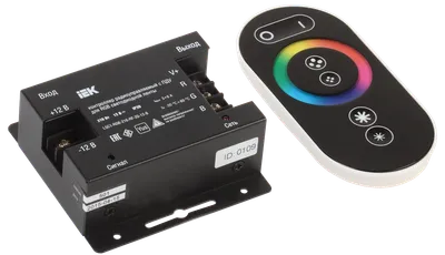 Controller with PDU, radio (black) RGB 3 channels 12V, 6A, 216W IEK