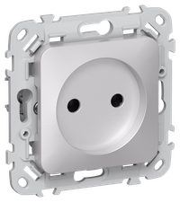 FLITE Розетка без заземления без защитных шторок 10А РС01-0-ФлА алюминий IEK