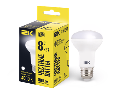 Лампа светодиодная R63 рефлектор 8Вт 230В 4000К E27 IEK