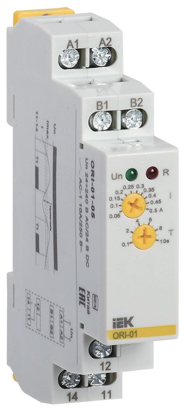Реле контроля тока ORI 0,05-0,5А 24-240В AC/24В DC IEK (ORI-01-05)