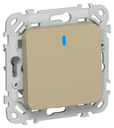 FLITE Выключатель 1-клавишный кнопочный с индикацией 10А ВС11-2-1-ФлХ хаки IEK