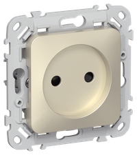FLITE Розетка без заземления с защитными шторками безвинтовое крепление 10А РСш01-1-ФлШ шампань IEK