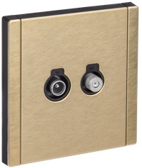 FORTE&PIANO Розетка двойная TV+SAT FP638M металл шампань IEK