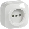 RSSh20-2-XB Single socket without grounding contact with protrctive shutter 10A open installation GLORY (white) IEK0
