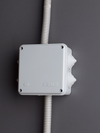KM41233 pull box for surface installation 100x100x50 mm IP44 (RAL7035, 6 lead-ins)5