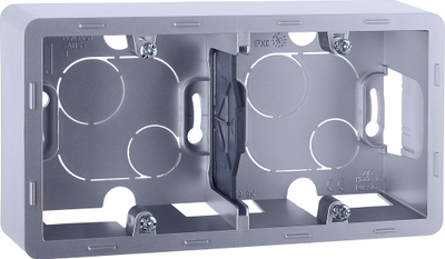 INSPIRIA Коробка для накладного монтажа 2-местная алюминий