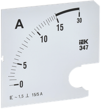 Шкала сменная для амперметра Э47 15/5А класс точности 1,5 96х96мм IEK