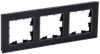 BRITE Рамка 3 -местная РУ-3-2-БрЧ стекло черный IEK0