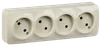 RS24-2-XK Quadruple socket without grounding contact 16A with opening installation GLORY (cream) IEK0