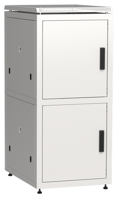 ITK LINEA N Шкаф напольный двухсекционный 24U 600х800мм двери металлические с стенкой задней серый