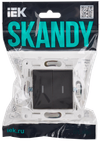 SKANDY Выключатель 2-клавишный с индикацией 10А SK-V09G графит IEK1