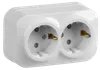 RSSh22-3-XB Double socket with grounding contact with protective shutter 16A open installation GLORY (white) IEK0