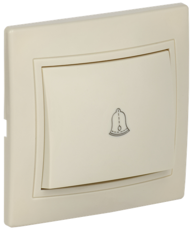 KVARTA Выключатель 1-клавишный кнопочный 10А ВСк10-1-0-ККм кремовый GENERICA