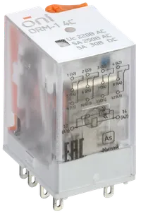 Реле интерфейсное ORM-1 4C 220В AC со светодиодом и тестовой кнопкой ONI