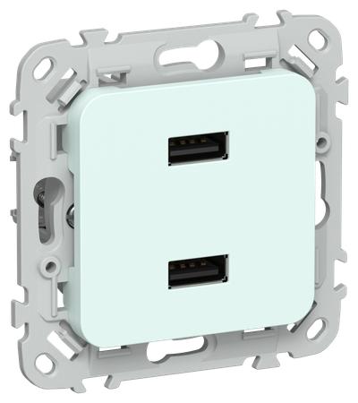 FLITE Розетка USB A+A 3,1А РЮ-2-ФлХЛ холодный лед IEK