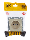 BRITE Розетка 1-местная с заземлением без защитных шторок 16А РС11-1-0-БрКр бежевый IEK6