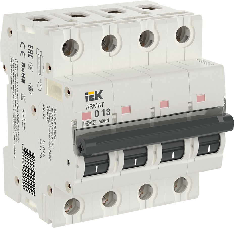 ARMAT Автоматический выключатель M06N 4P D 13А IEK (AR-M06N-4-D013)