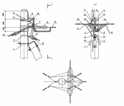 Опора ОА33 ж/б анкерная ответвительная одноцепная с ответвлением в две стороны 2хСИП4-2 IEK