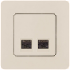 INSPIRIA Розетка компьютерная двойная RJ45 категория 5Е UTP слоновая кость1