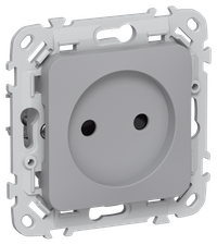 FLITE Розетка без заземления с защитными шторками безвинтовое крепление 10А РСш01-1-ФлС серый IEK