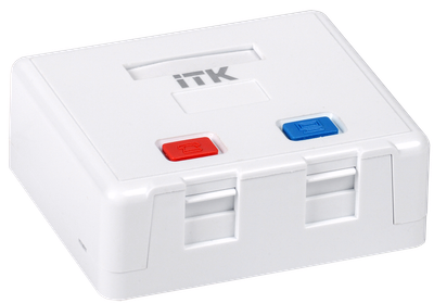 ITK Корпус настенной розетки для установки двух модулей Keystone Jack белый