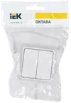 OKTAVA Выключатель 2-клавишный для открытой установки 10А ВС20-2-0-ОБ белый IEK1