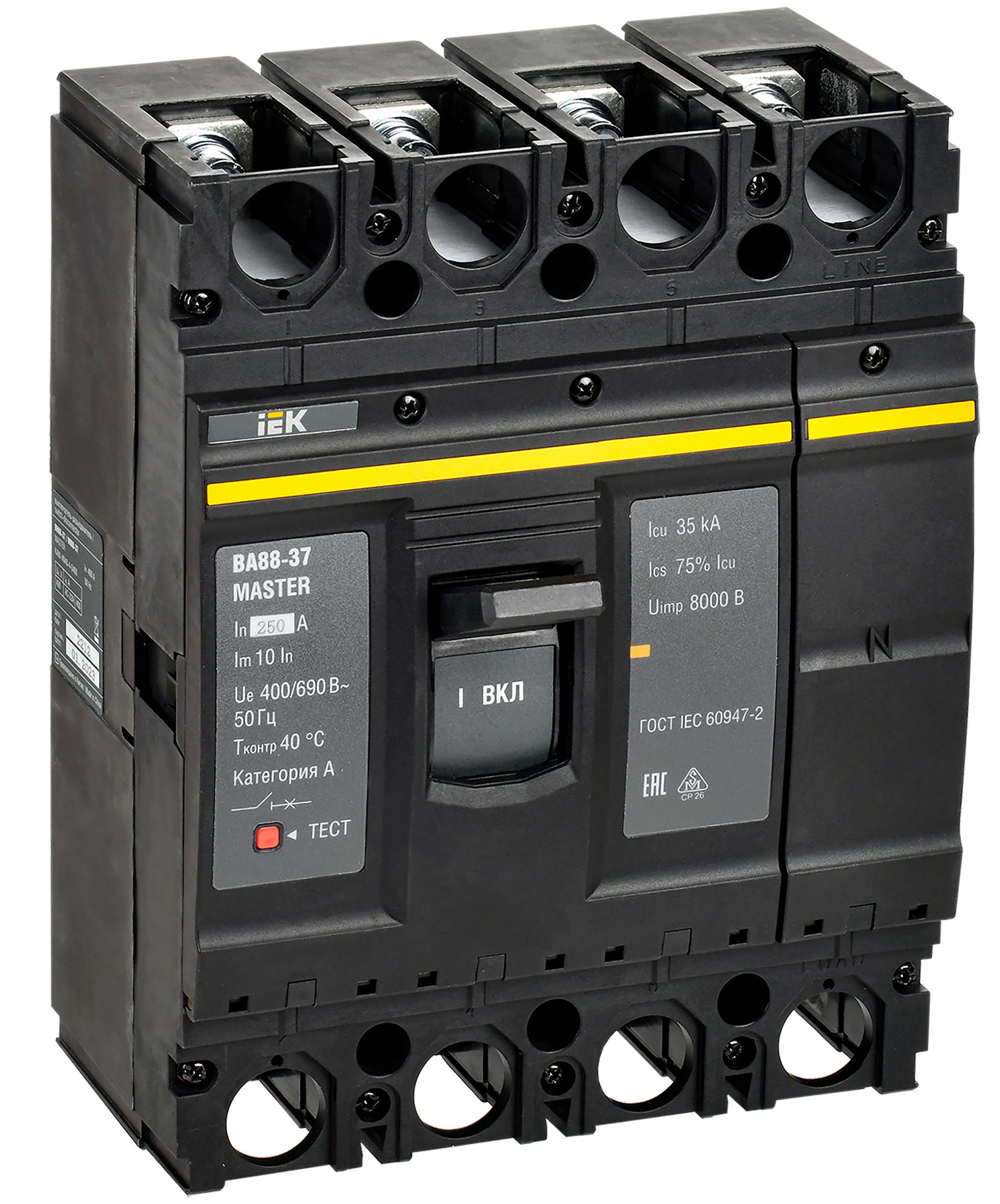 Выключатель автоматический ВА88-37 4P 250А 35кА MASTER IEK