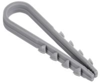 Дюбель-хомут 5х10мм для круглого кабеля нейлон серый (100шт/упак) GENERICA