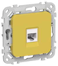 FLITE Розетка компьютерная RJ45 категория 6 UTP РК6-1-0-ФлЖК желтый карри IEK