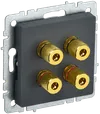 BRITE Audio socket 4-gang RA10-BrG graphite IEK0
