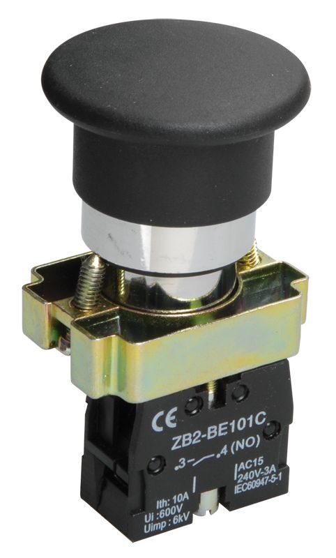 Кнопка управления LAY5-BC21 "Грибок" без подсветки черная 1NO IEK (BBG70-BC-K02)