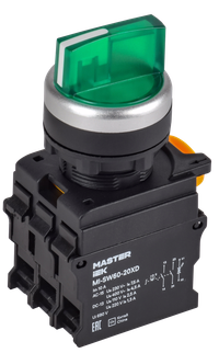 Illuminated switch 3 positions 2NO green MASTER IEK