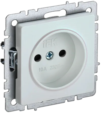 BRITE Single socket without earthing with protective shutters 10A RSsh10-2-BrZh pearl IEK