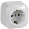 RS20-3-XB Single socket for grounding contact 16A with opening installation GLORY (white) IEK0