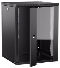 ITK LINEA W Шкаф настенный 15U 600х600мм дверь стекло черный 2.0