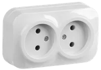 RS22-2-XB Double socket without grounding contact 10A with opening installation GLORY (white) IEK