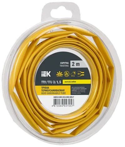 TTU ng-LS 3/1.5 heat shrink tubing yellow (2m/pack) IEK