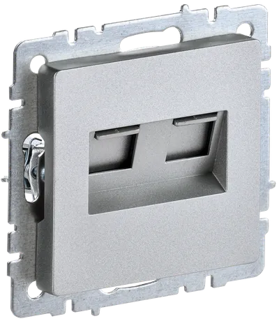 BRITE Computer double socket RJ45 Cat.5e PK10-2-BrA aluminium IEK