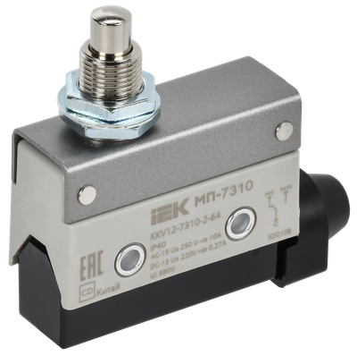 Микропереключатель концевой МП-7310 толкатель с резьбовым соединением IP40 IEK